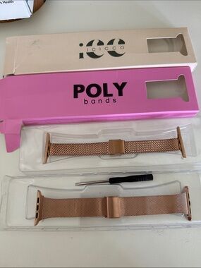 2 Rose Gold colored Milanese Loop Apple Watch Bands 44mm